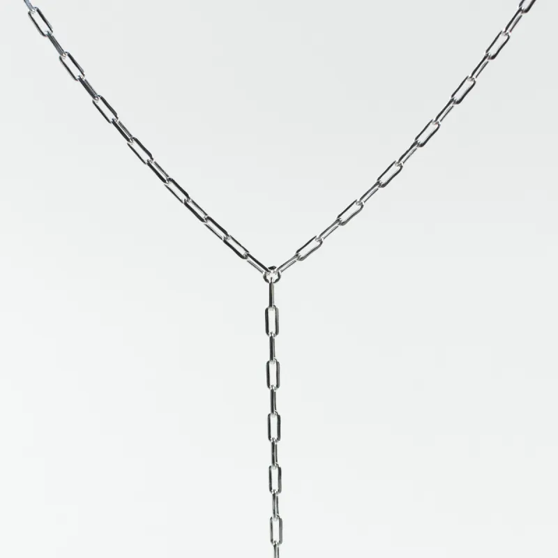 Y Parallel Chain Silver Necklace sold by Silver Lotus