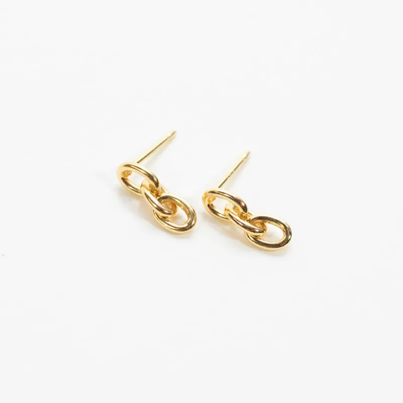 Gold Vermeil Oval Chain Link Studs sold by Silver Lotus