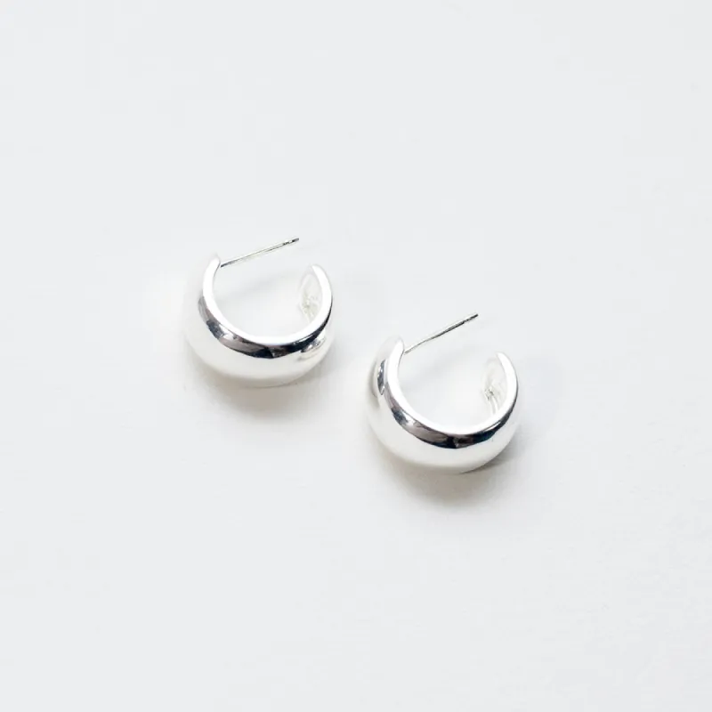 Small Wide Silver Hoops sold by Silver Lotus