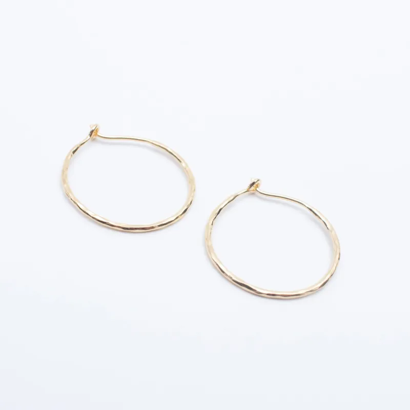 Thin Pounded Wire Gold Vermeil Hoops sold by Silver Lotus