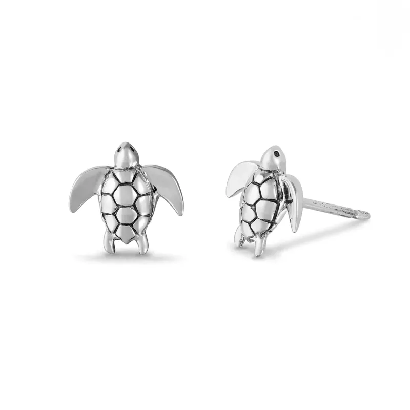 Silver 3D Turtle Studs sold by Silver Lotus
