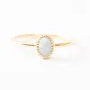 Gold Vermeil Oval Cabachon Aquamarine Ring sold by Silver Lotus