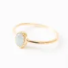 Gold Vermeil Oval Cabachon Aquamarine Ring sold by Silver Lotus