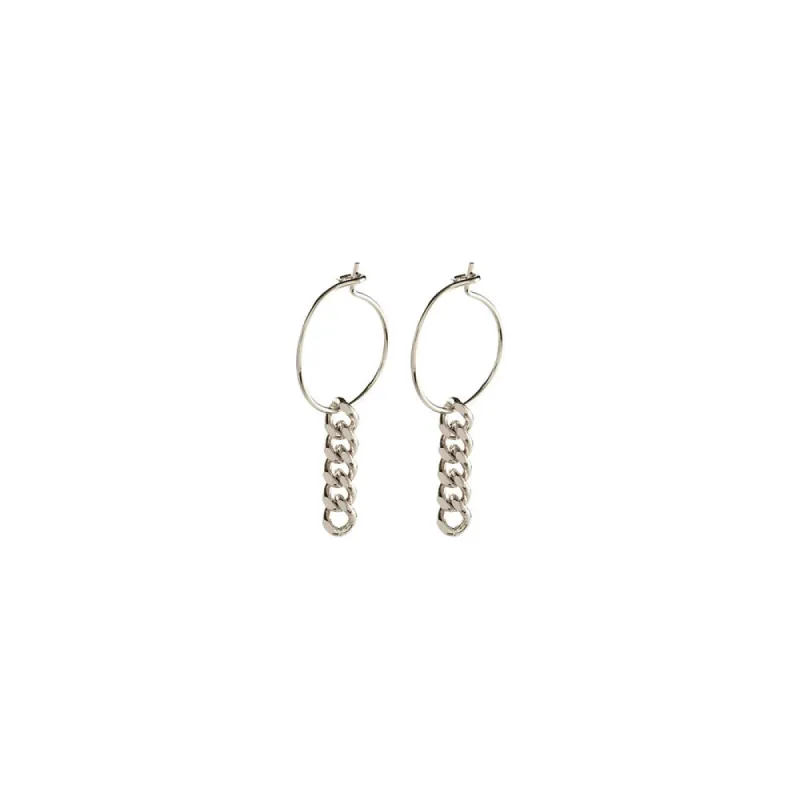 Water Chain Silver Plated Hoops sold by Silver Lotus