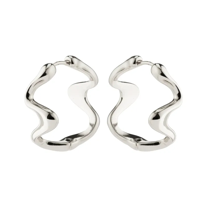 Moon Silver Plated Hoops sold by Silver Lotus