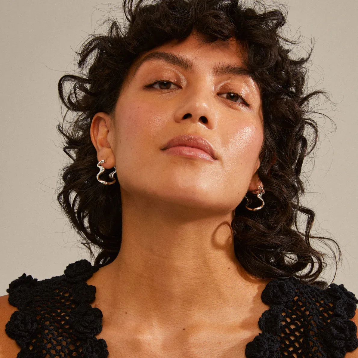 Moon Silver Plated Hoops sold by Silver Lotus product image thumbnail 3