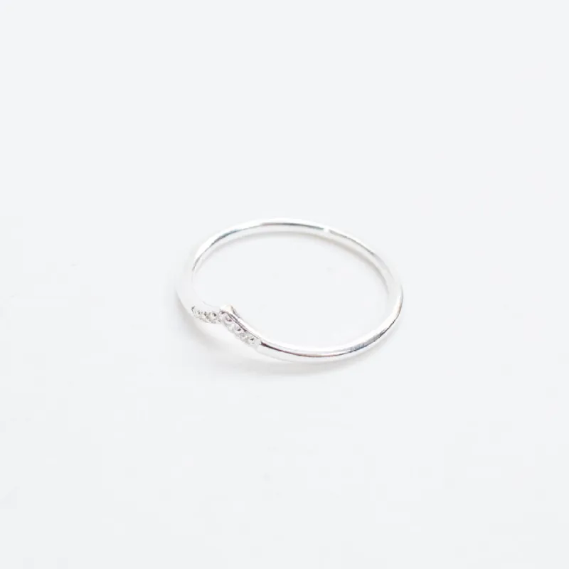Silver CZ Chevron Ring sold by Silver Lotus