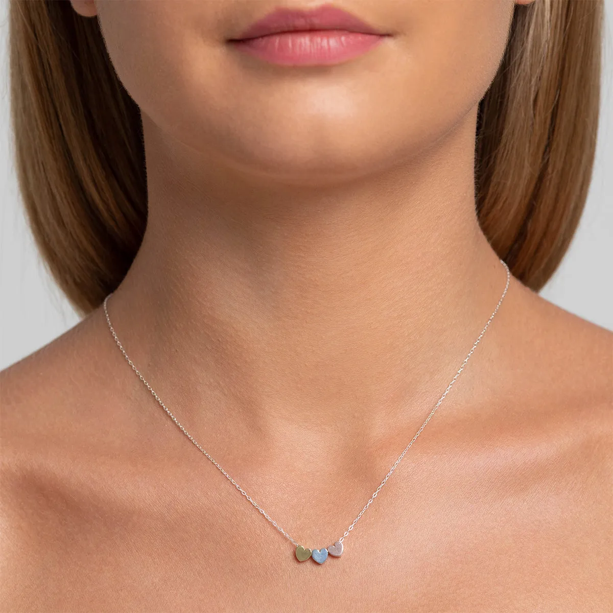 Triple Heart Small Puff Necklace sold by Silver Lotus product image thumbnail 2