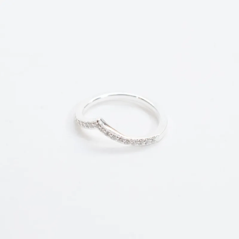 Silver CZ Pavé Chevron Ring sold by Silver Lotus