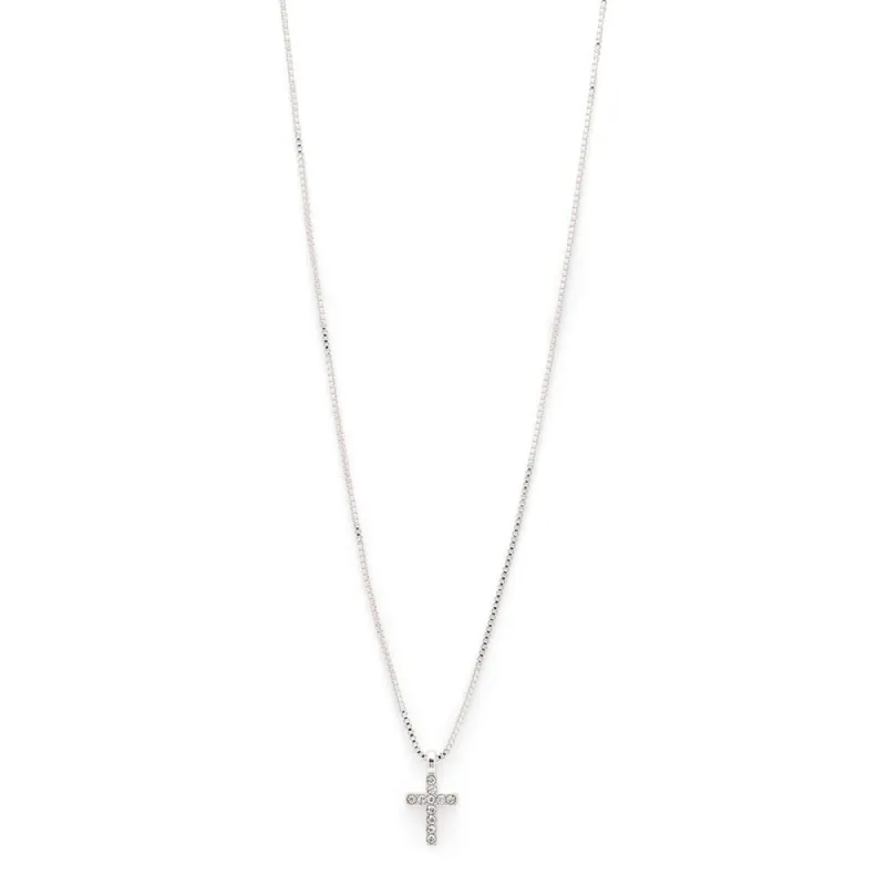 Clara Cross Silver Plated Crystal Necklace sold by Silver Lotus