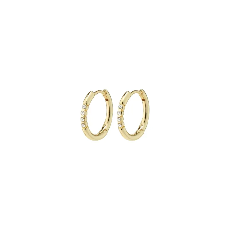 Trudy Small Gold Plated Crystal Hoops sold by Silver Lotus