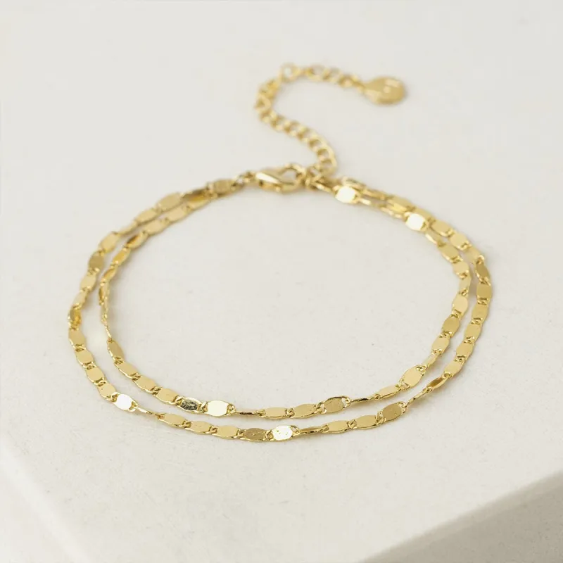Gold Plated Cleo Double Bracelet sold by Silver Lotus