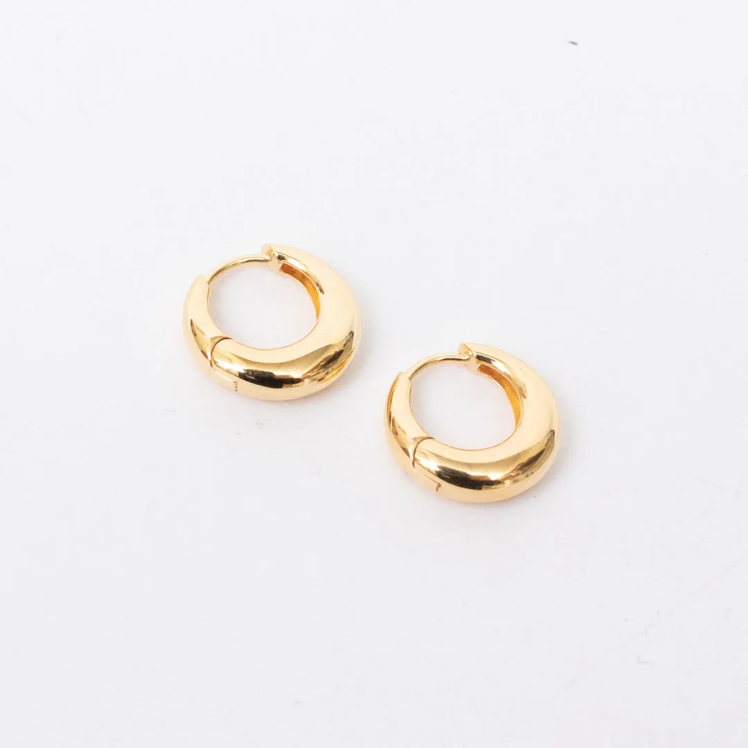 Gold Vermeil Medium Crescent Click In Hoops sold by Silver Lotus