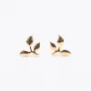 Gold Vermeil Three Leaf Studs sold by Silver Lotus