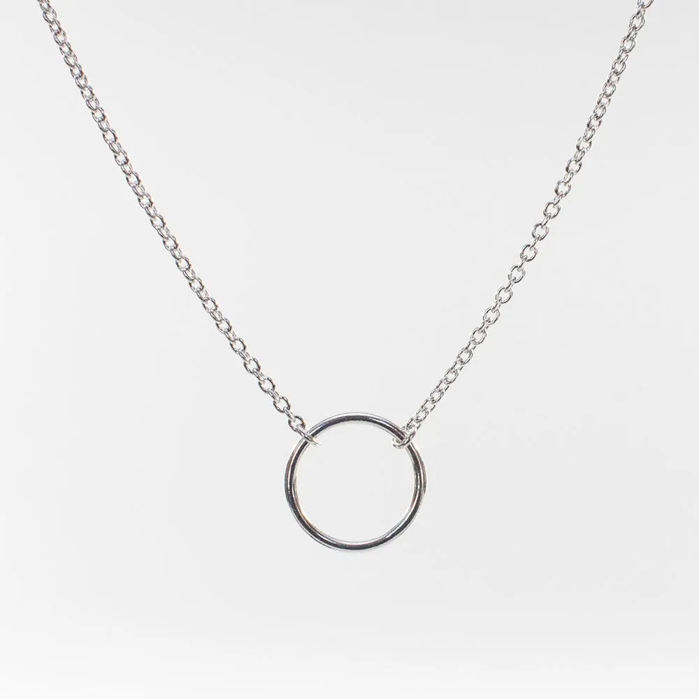 Small Silver Circle Necklace sold by Silver Lotus