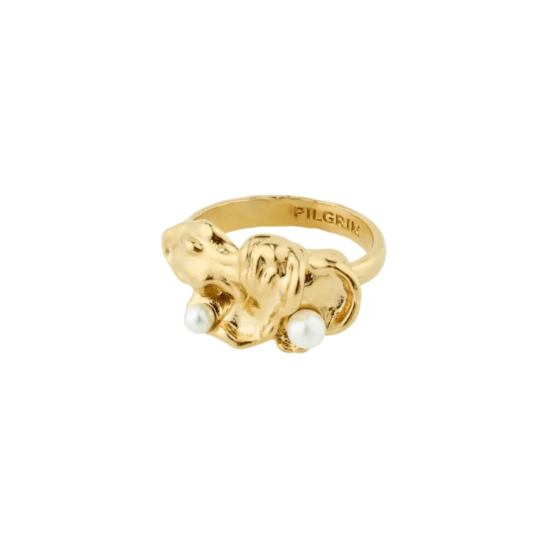 Moon Gold Plated Ring sold by Silver Lotus