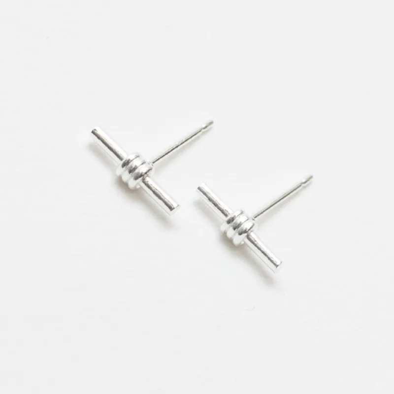 Wrapped Bar Silver Studs sold by Silver Lotus