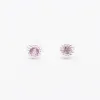 Tiny Silver Milgrain Pink Sapphire Studs sold by Silver Lotus