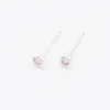Tiny Silver Milgrain Pink Sapphire Studs sold by Silver Lotus