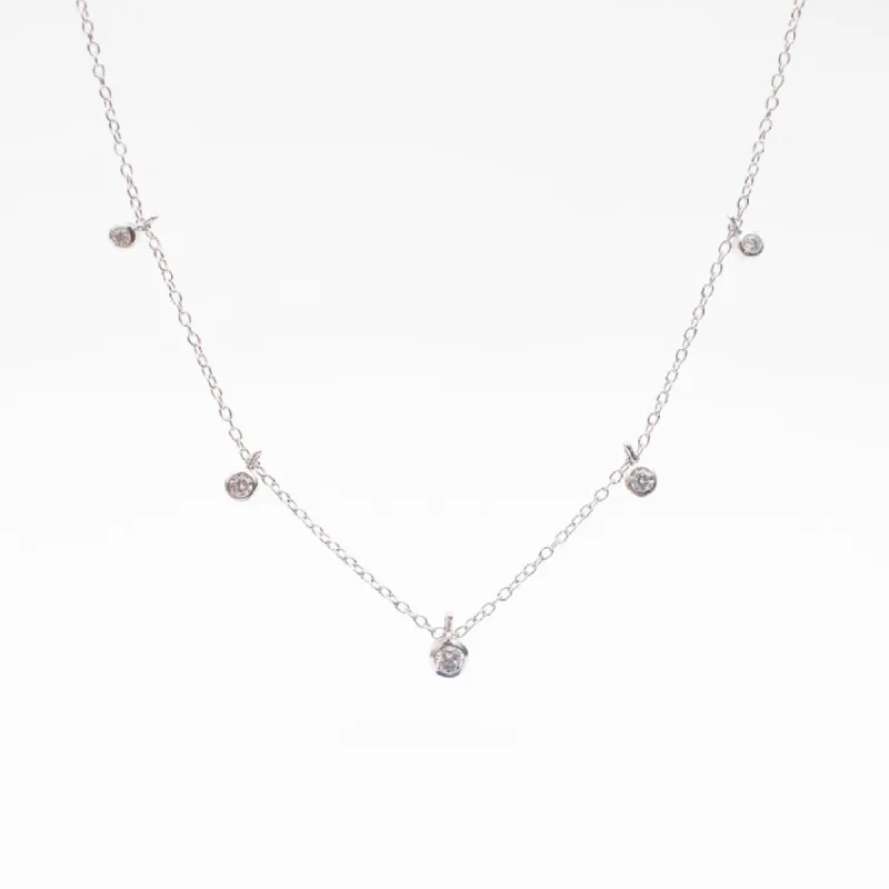 Silver Cubic Drops Necklace sold by Silver Lotus