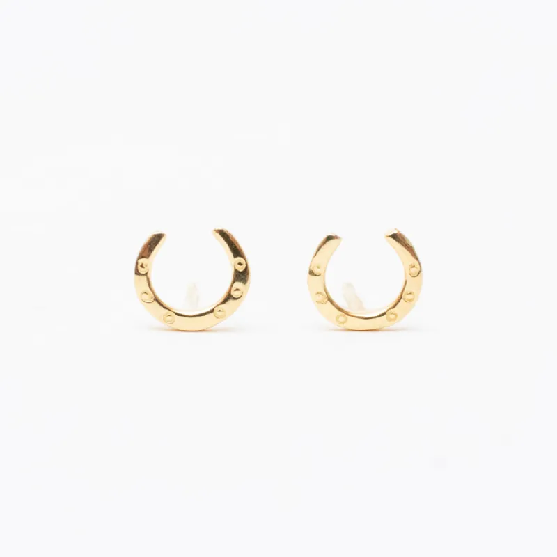 Gold Vermeil Horseshoe Studs sold by Silver Lotus
