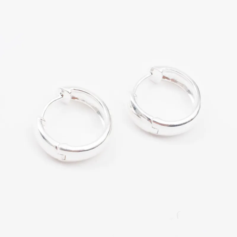 Silver Small Rounded Click In Hoops sold by Silver Lotus