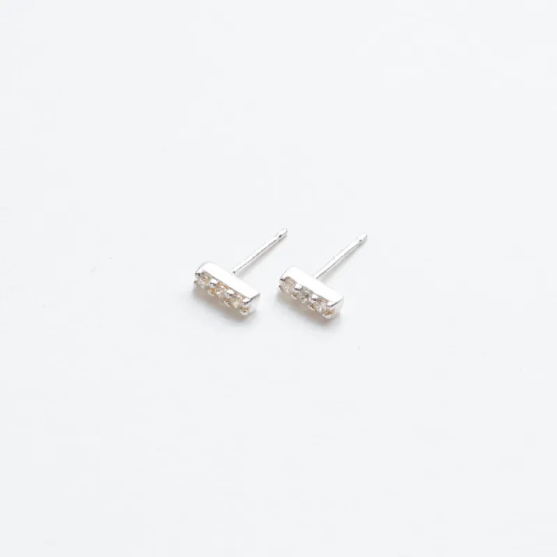 Silver Triple CZ Studs sold by Silver Lotus