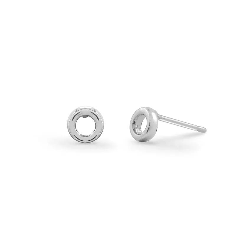 Silver 3D Circle Studs sold by Silver Lotus