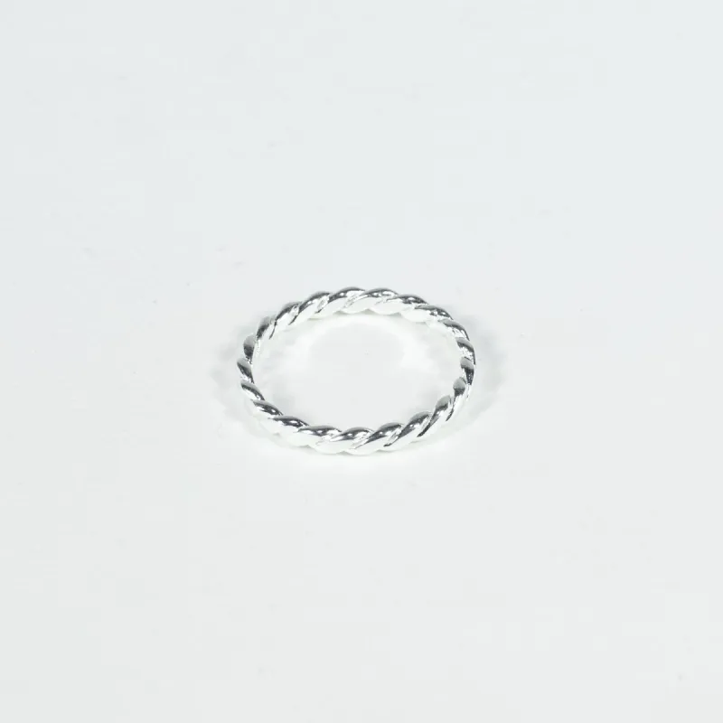 Flat Silver Twisted Ring sold by Silver Lotus