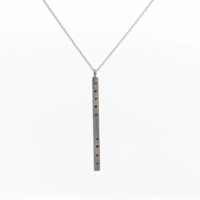Large Letter Pressed Bar Necklace sold by Silver Lotus