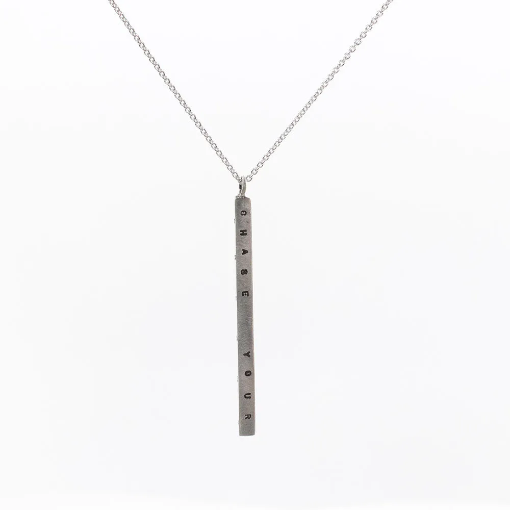 Large Letter Pressed Bar Necklace sold by Silver Lotus