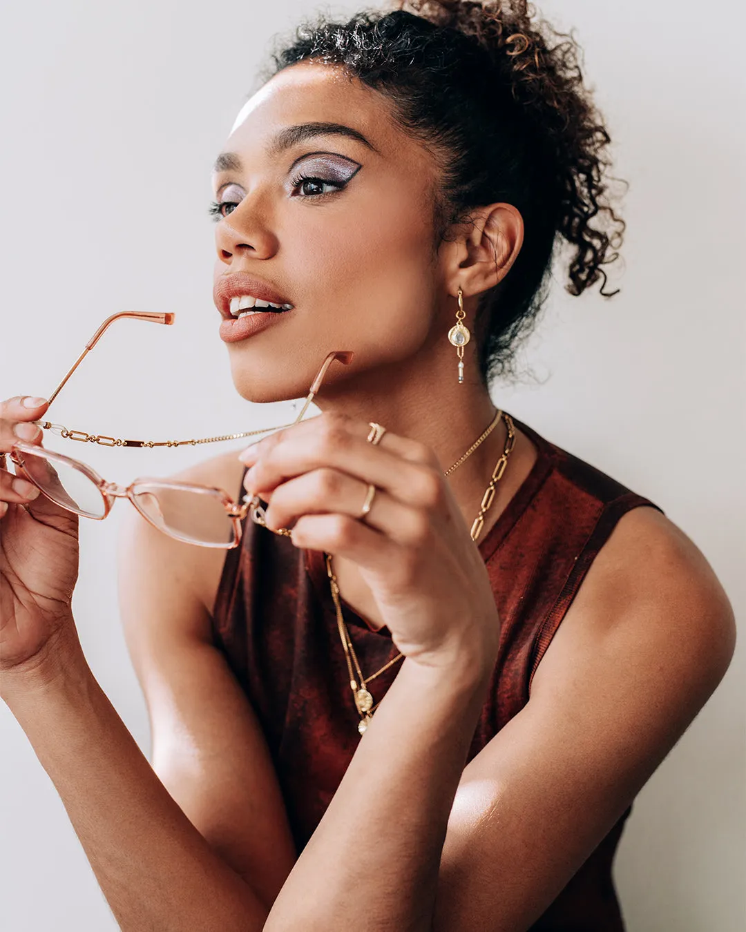 Renaud Gold Earrings sold by Silver Lotus product image thumbnail 3