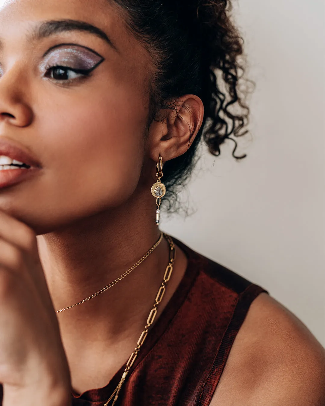 Renaud Gold Earrings sold by Silver Lotus product image thumbnail 2