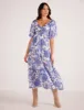 Perla Puff Sleeve Midi Dress sold by Silver Lotus