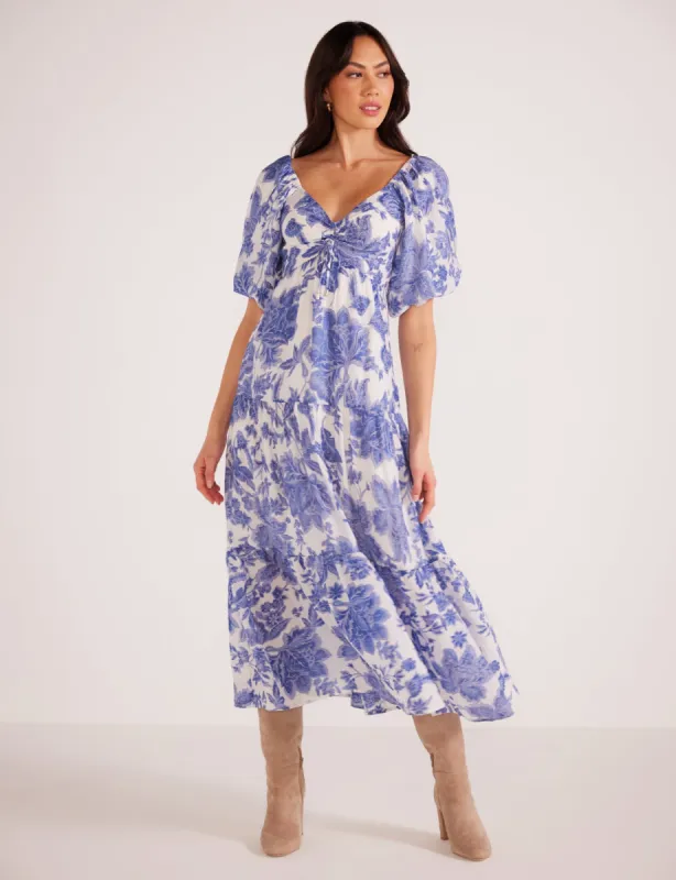 Perla Puff Sleeve Midi Dress sold by Silver Lotus