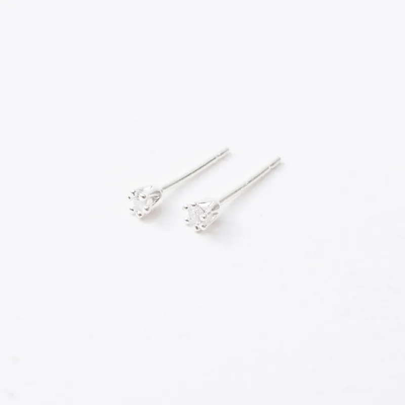 Silver Super Tiny Claw Set Cubic Studs sold by Silver Lotus