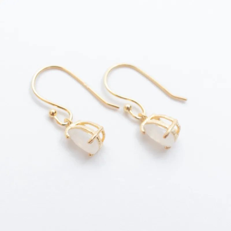 Rainbow Moonstone Gold Vermeil Teardrop Earrings sold by Silver Lotus