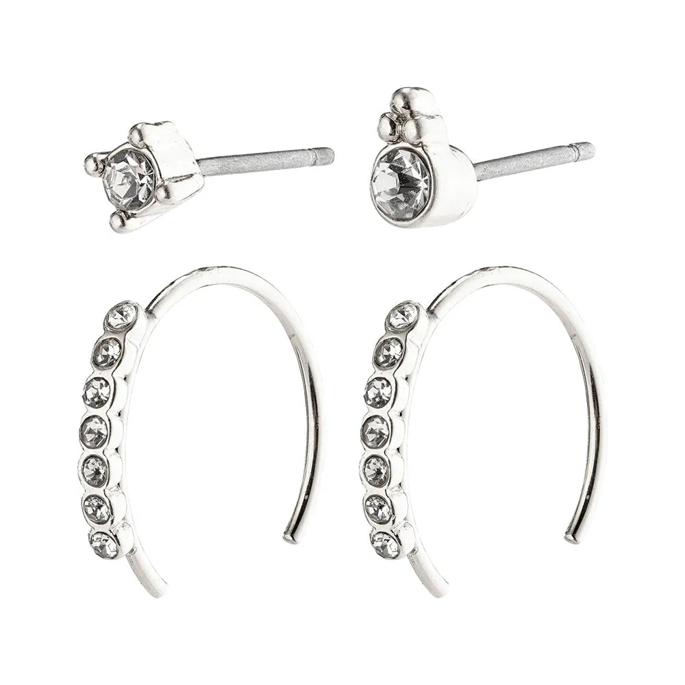 Kali Silver Plated Crystal Earring Set sold by Silver Lotus