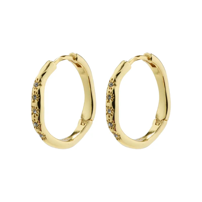 Edurne Gold Plated Crystal Hoops sold by Silver Lotus