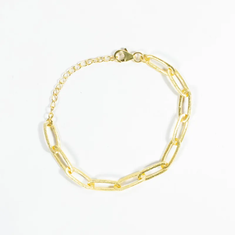 Gold Plated Paperclip Bracelet sold by Silver Lotus