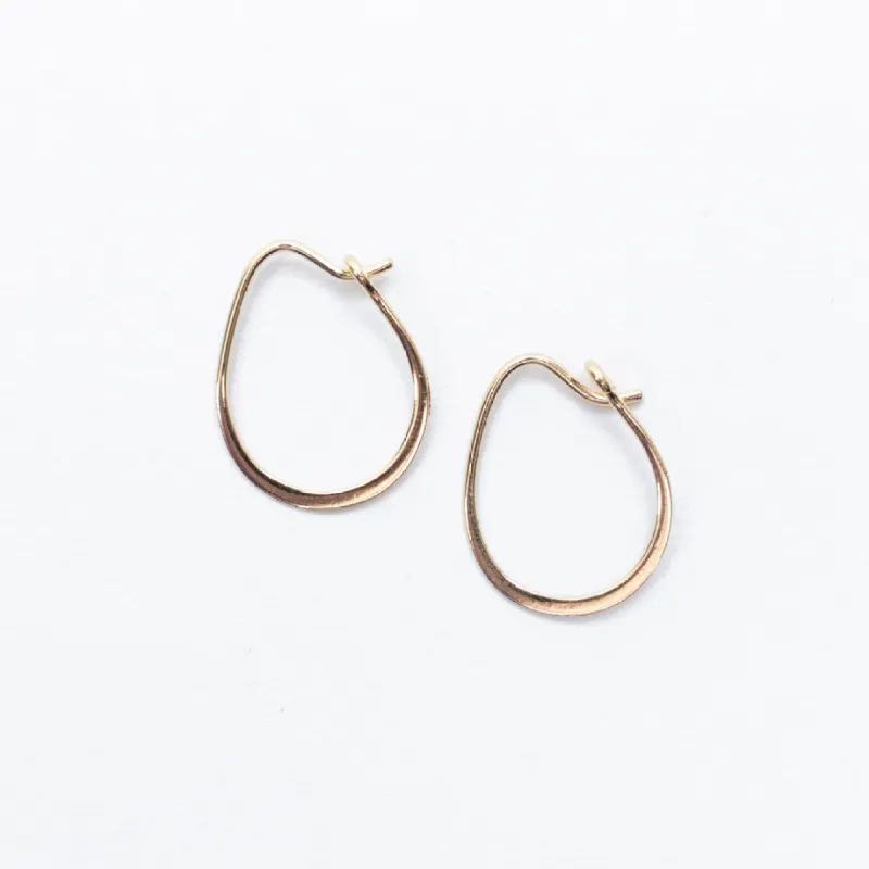Small Gold Vermeil Pear Shaped Hoops sold by Silver Lotus