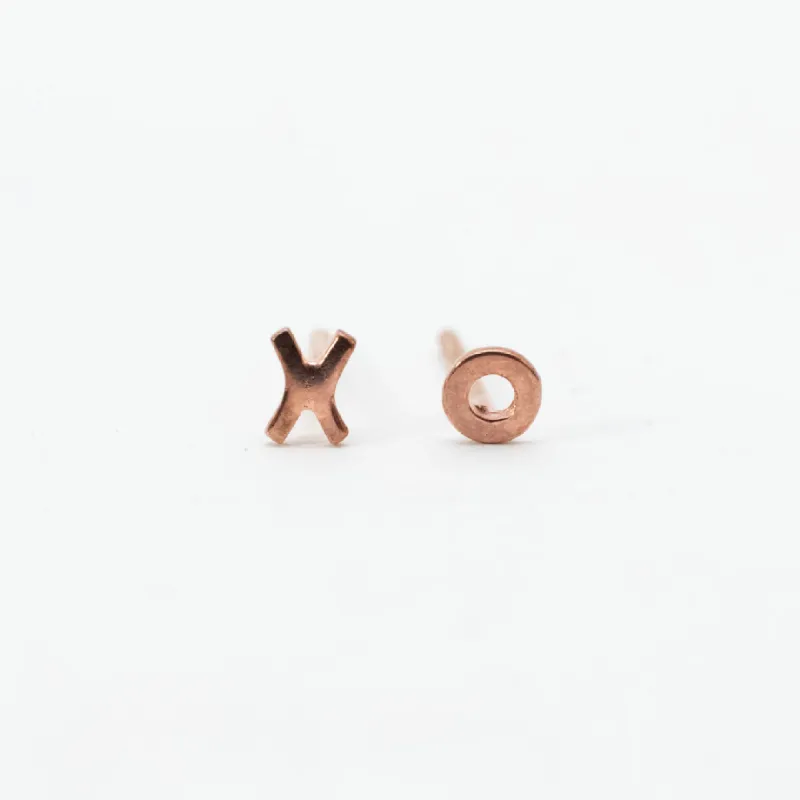 Rose Gold Vermeil Tiny XO Studs sold by Silver Lotus
