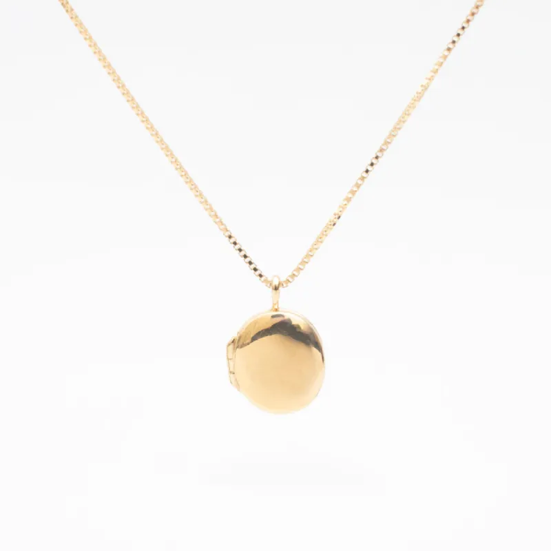 Gold Vermeil Round Locket sold by Silver Lotus