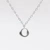 Brushed Silver Puffy Hoop Necklace sold by Silver Lotus