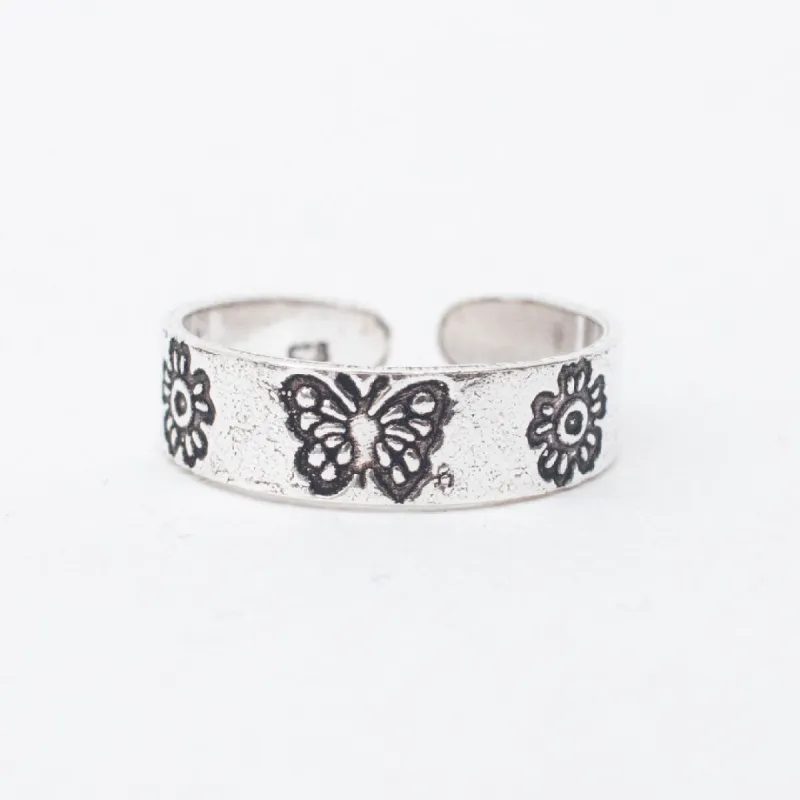 Silver Butterfly Toe Ring sold by Silver Lotus
