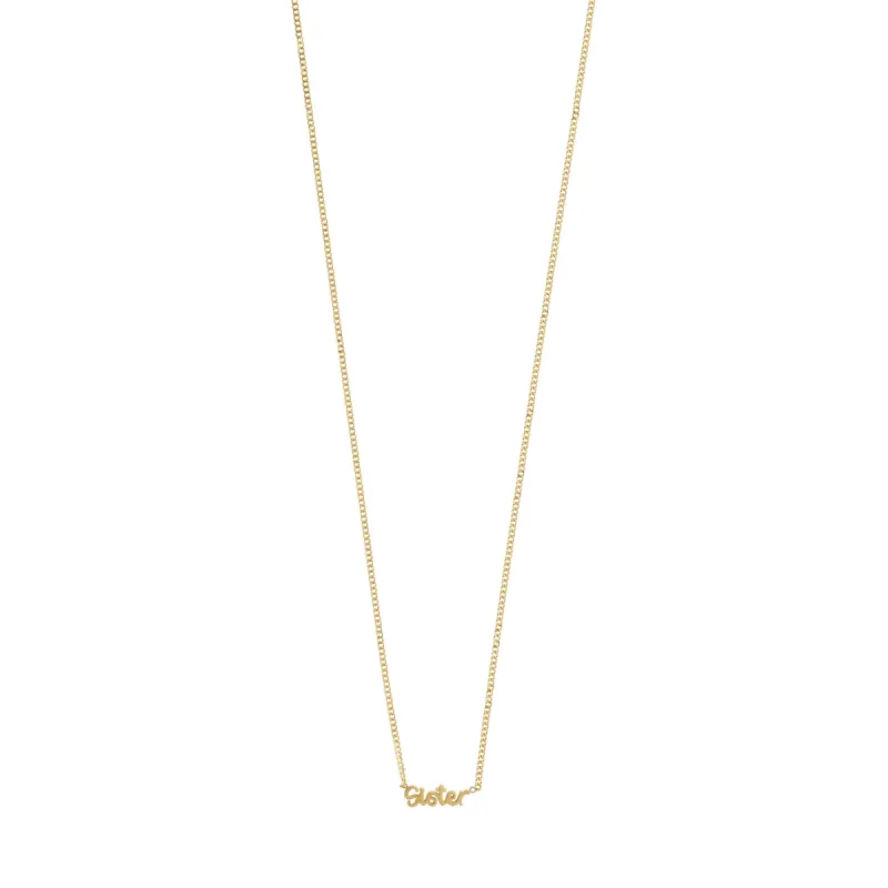 Sister Script Gold Plated Necklace sold by Silver Lotus