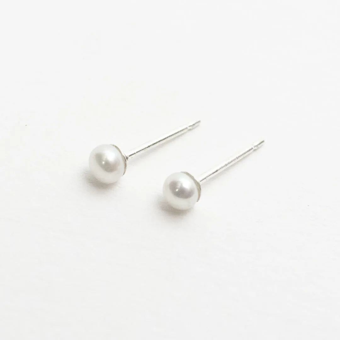 Small Pearl Studs sold by Silver Lotus product image thumbnail 2