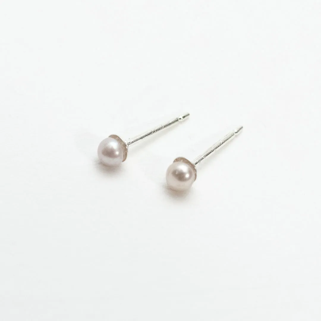 Small Pearl Studs sold by Silver Lotus product image thumbnail 4