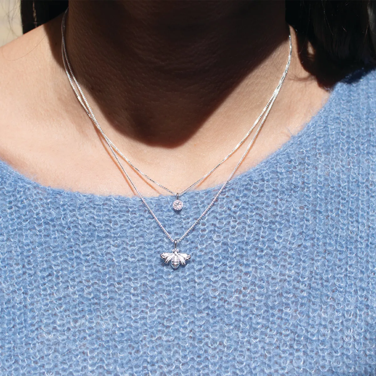 Silver Milgrain Edge Round Morganite Necklace sold by Silver Lotus product image thumbnail 2