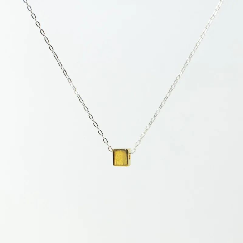Gold Vermeil Box Necklace sold by Silver Lotus